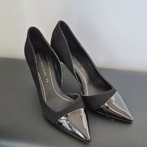 Zara Black Patent Pointed Heels